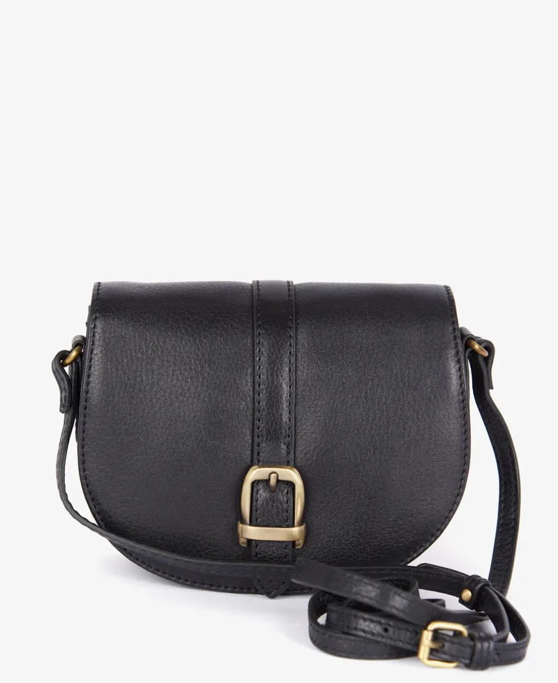 Barbour Laire Leather Saddle Bag in Black-3